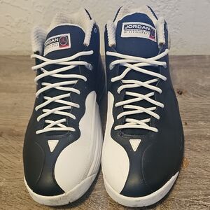 Jordan Men's Black and White High-Top Sneakers
